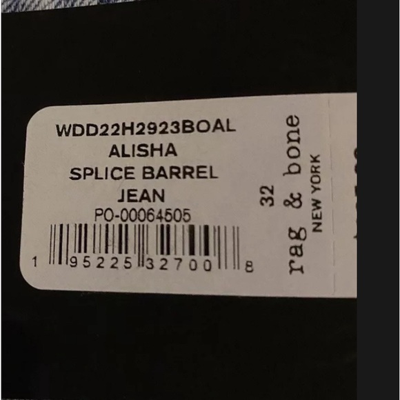 Rag & Bone Splice Barrel Jeans Women's 29 Alisha Zip Fly Button Closure 5-Pocket - Picture 6 of 7